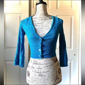 Anthropologie Blue Bell Sleeve Sweater, XS